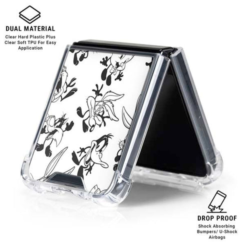 Looney Tunes Big Head Pattern Galaxy Z Flip6 Clear Case